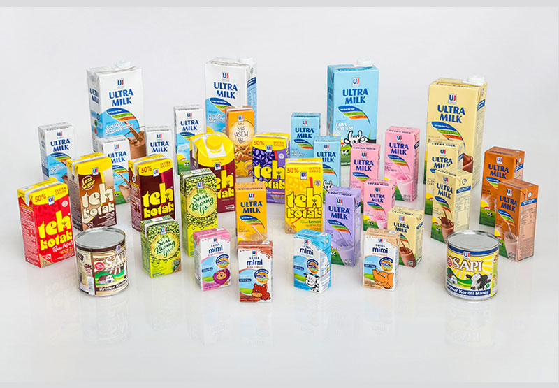 Ilustrasi produk minuman kemasan produksi Ultrajaya.