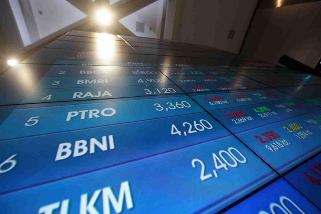 Layar utama Indeks Harga Saham Gabungan atau IHSG yang menampilkan beberapa nama saham di Bursa Efek Indonesia (BEI). (Foto: Kabarbursa/Abbas Sandji)