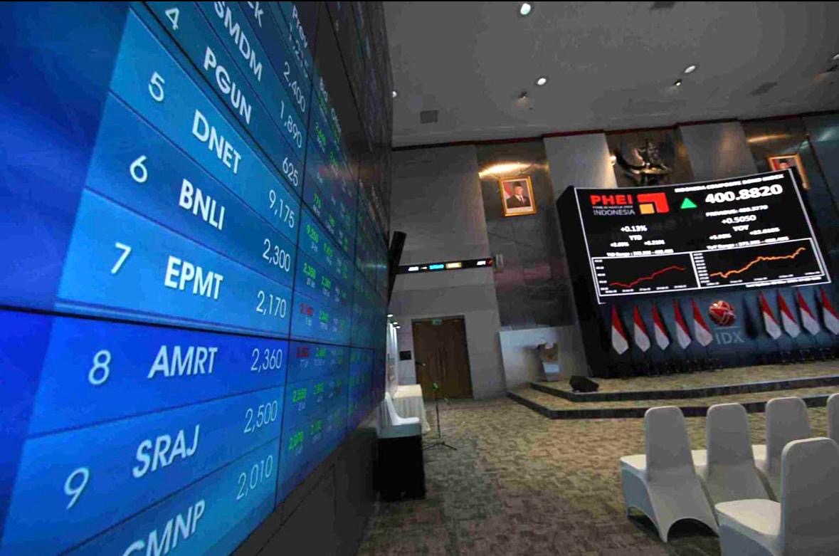 Papan indeks saham di Bursa Efek Indonesia. Foto: KabarBursa/Abbas Sandji.