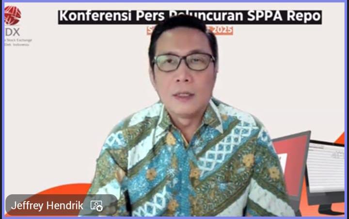Direktur Pengembangan BEI Jeffrey Hendrik dalam pertemuan online Repurchase Agreement (Repo), Senin, 10 Maret 2025. Foto: Kabar Bursa/Hutama Prayoga