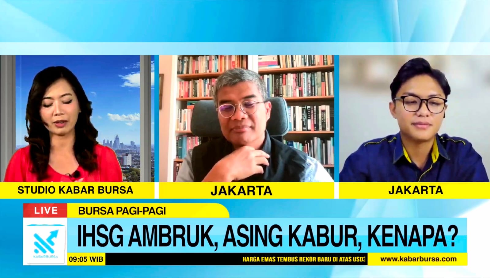 Pakar ekonomi dari Universitas Paramadina Wijayanto Samirin dan Analis Stocknow.id Abdul Haq dalam segmen Dialog Analis di program Bursa Pagi-Pagi. (Foto: KabarBursa)