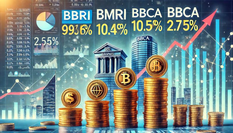Ilustrasi pembagian dividen yield dan payout ratio dari beberapa bank besar. Foto: Kabar Bursa