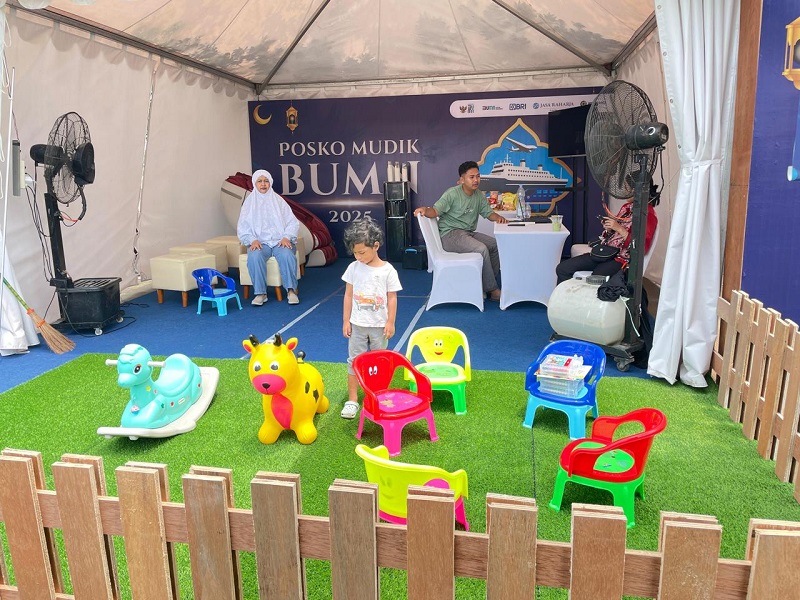 Peran mendukung kelancaran mudik 2025 dengan mendirikan Posko Mudik BUMN. Foto: dok BRI 