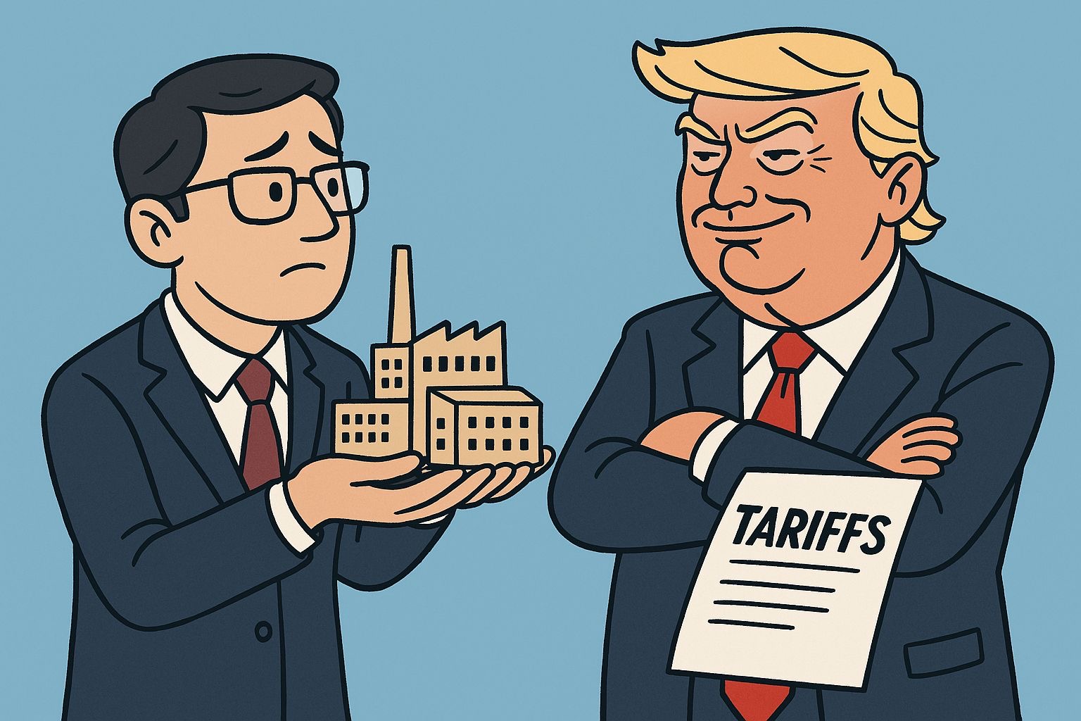 Ilustrasi: Investor global ingin membangun pabrik di Amerika Serikat, namun terhambat tarif tinggi yang diberlakukan oleh Presiden Donald Trump. Foto: Gambar dibuat oleh AI untuk KabarBursa.com.