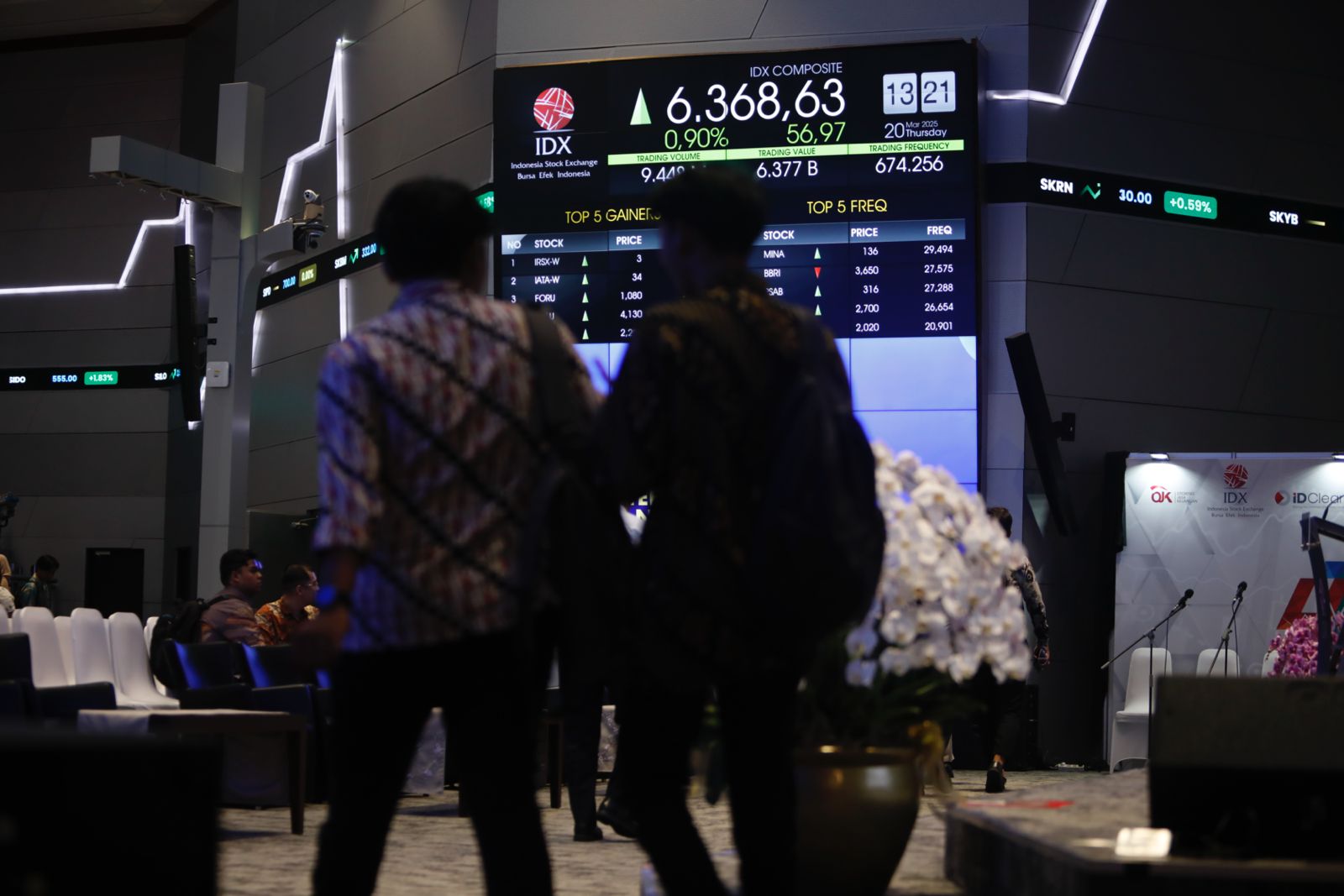 Layar utama Indeks Harga Saham Gabungan atau IHSG di main hall Bursa Efek Indonesia (BEI). (Foto: Kabarbursa/Abbas Sandji)