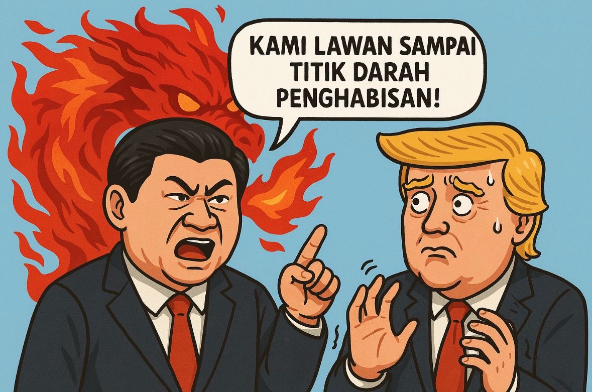 Ilustrasi Presiden China Xi Jinping dan Presiden AS Donald Trump  Gambar dibuat oleh AI untuk KabarBursa.com.