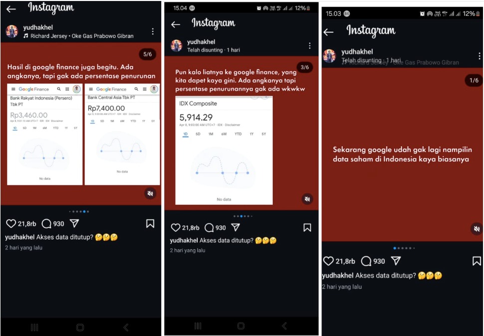 Tangkapan layar unggahan akun media sosial instagram @yudhakhel