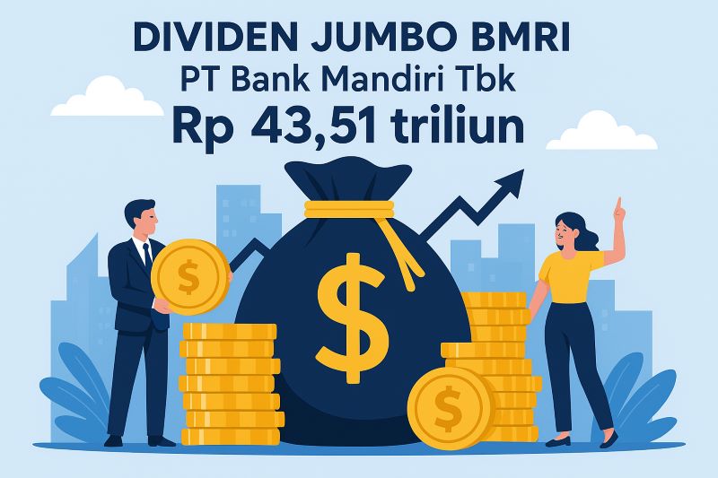 Ilustrasi dividen jumbo PT Bank Mandiri Tbk. (Gambar dibuat dengan AI untuk KabarBursa.com)