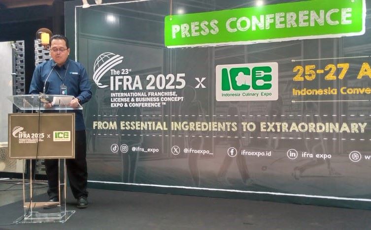 Direktur Bina Usaha Perdagangan Kementerian Perdagangan Septo Soepriyatno dalam konferensi pers IFRA 2025 di Jakarta Selatan, Rabu, 16 April 2025. Foto: Kabar Bursa/Yunilawati