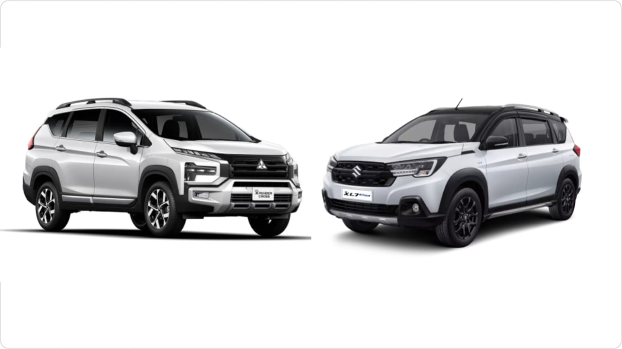 Komparasi LSUV Mitsubishi Xpander Cross dan Suzuki XL7 Hybrid varian tertinggi. Foto: Kolase dok. Mitsubishi dan Suzuki