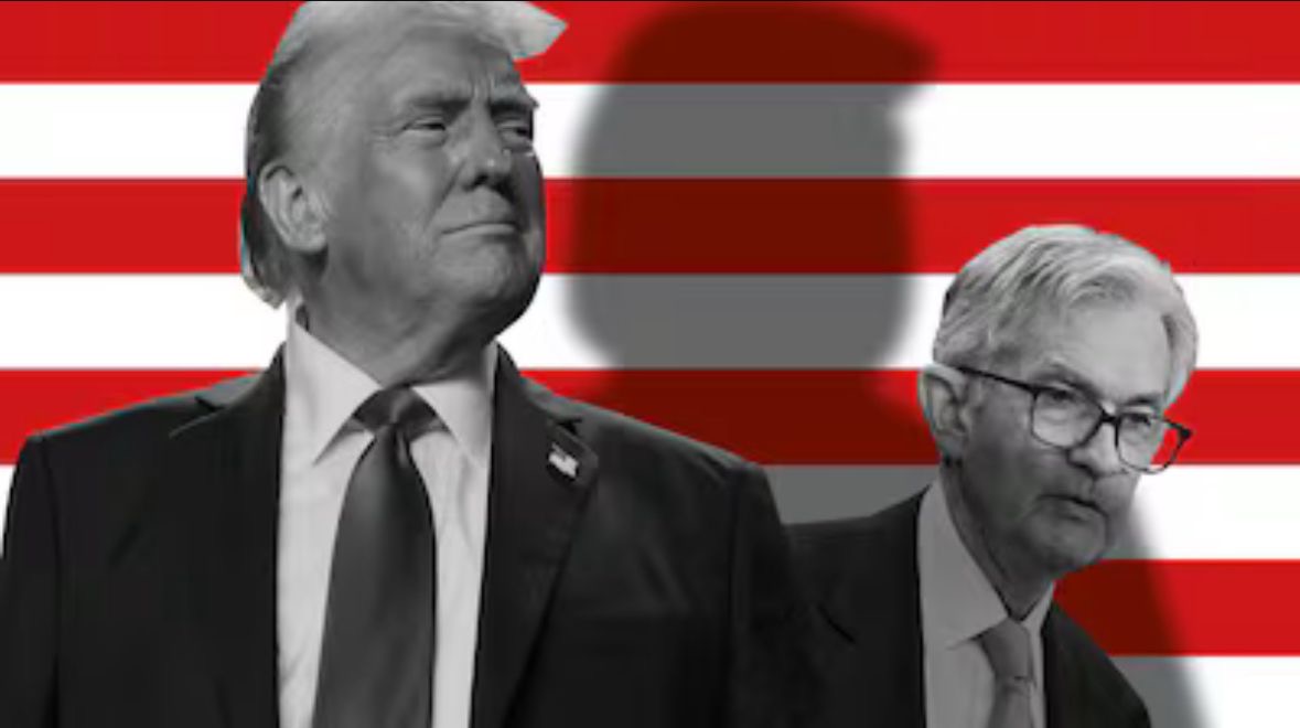 Ilustrasi Presiden AS Donald Trump dan Ketua The Fed Jerome Powell. Foto: The National.