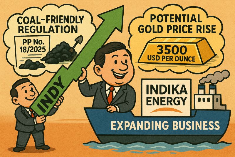 Ilustrasi dua katalis positif bagi PT Indika Energy Tbk (INDY). (Gambar dibuat oleh AI untuk KabarBursa.com)