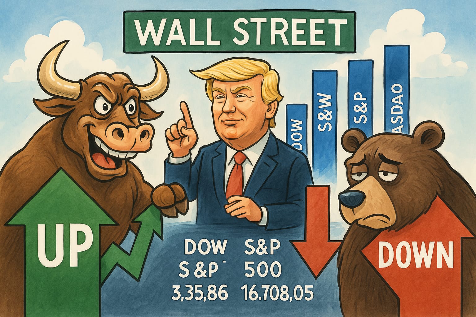 Wall Street Semringah, hampir seluruh indeks menguat. (Gambar dibuat oleh AI untuk KabarBursa.com)