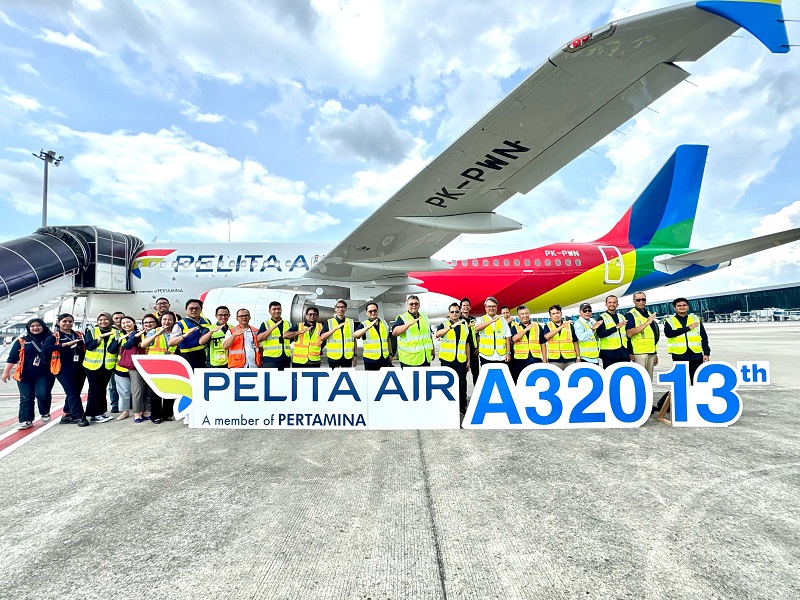 Pelita Air secara resmi menyambut kedatangan armada terbarunya, Airbus A320 dengan registrasi PK-PWN