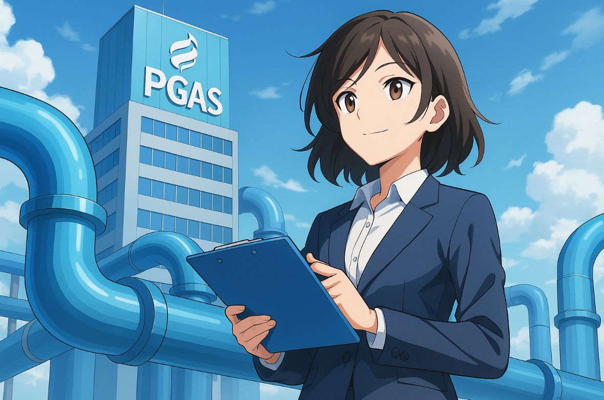 Update harga saham PGAS hari ini sambil menanti gebrakan hasil rapat DPR terkait gas, LNG, dan potensi kenaikan harga saham PGAS. Gambar dibuat oleh AI untuk KabarBursa.com.