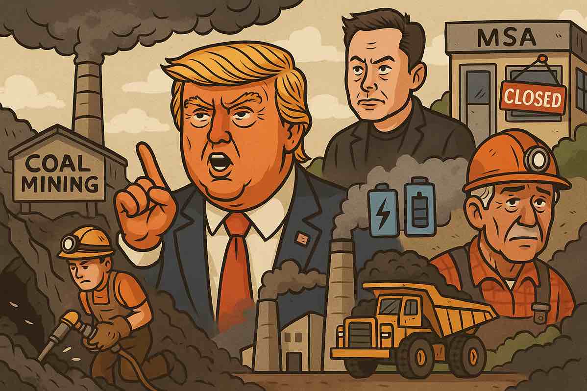 Trump beri kelonggaran besar untuk industri batu bara AS, dari izin tambang baru, penundaan aturan emisi, hingga pemangkasan kantor keselamatan tambang. Gambar dibuat oleh AI untuk KabarBursa.com.