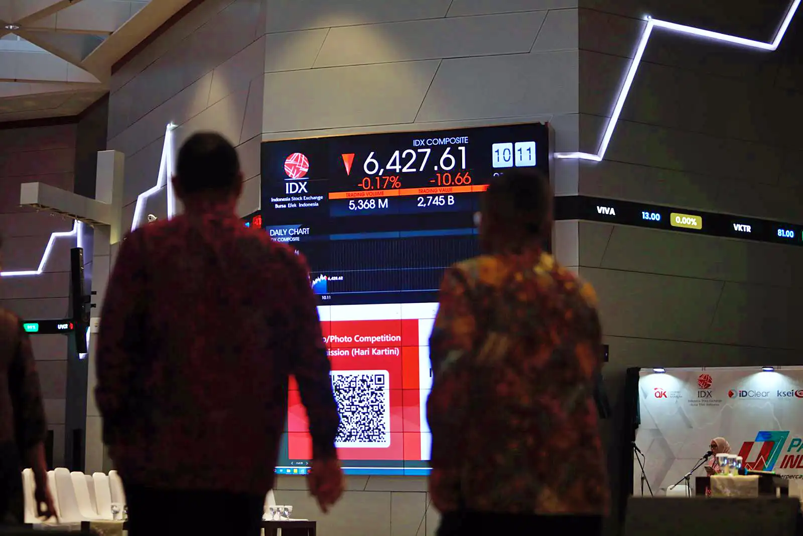 Layar utama Indeks Harga Saham Gabungan atau IHSG yang menampilkan beberapa nama saham di Bursa Efek Indonesia (BEI). (Foto: KabarBursa/Abbas Sandji)