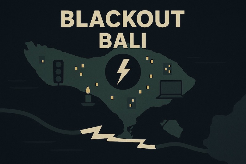 Ilustrasi pemadaman total yang terjadi di Bali. Ilustrasi dibuat oleh AI untuk KabarBursa.com.