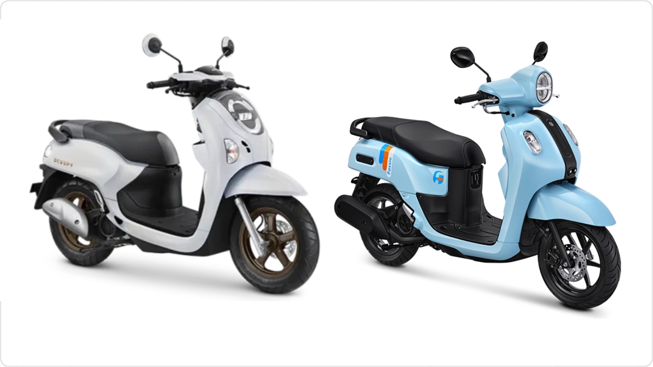 Komparasi skutik retro modern Honda Scoopy melawan Yamaha Fazzio, mending beli yang mana? Foto: kolase dok. YIMM dan AHM.