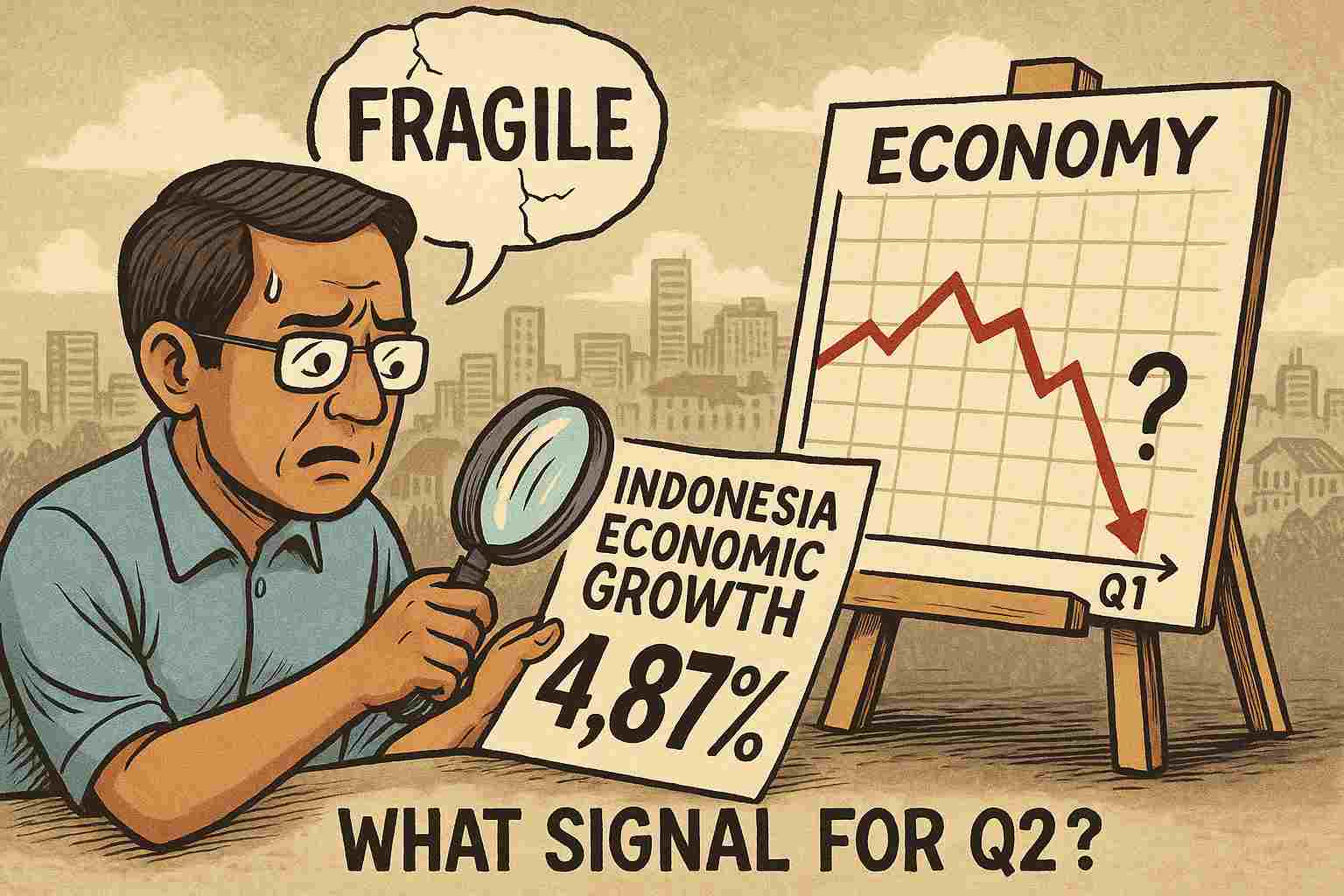 Ilustrasi pertumbuhan ekonomi Indonesia.