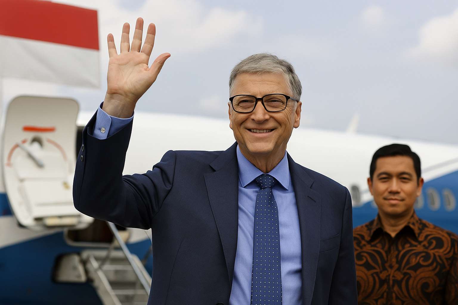 Ilustrasi Bill Gates saat berkunjung ke Indonesia.