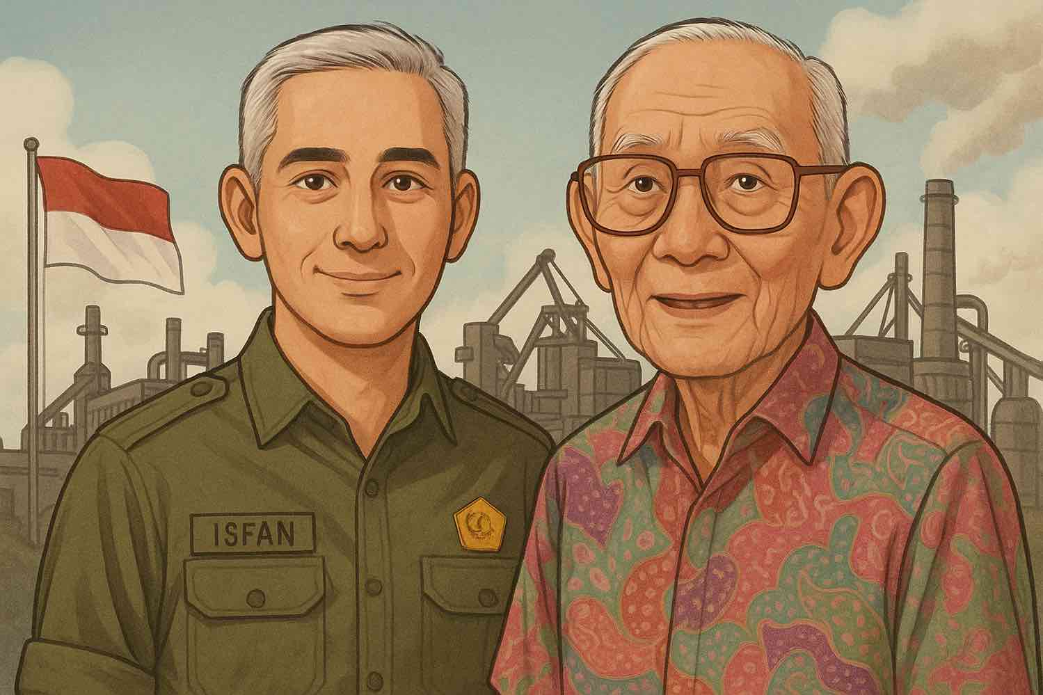 Isfan Fajar Satryo, anak Try Sutrisno, jadi Komisaris Krakatau Steel (KRAS). Simak profil, jabatan, hingga kinerja KRAS di tengah restrukturisasi. Gambar dibuat oleh AI untuk KabarBursa.com.