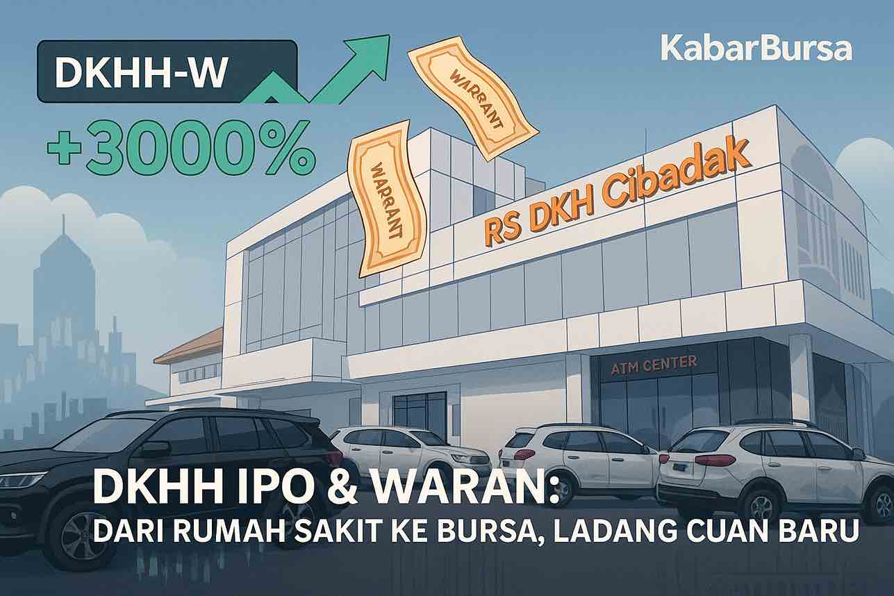 Apa itu waran saham? Kupas tuntas DKHH IPO, waran DKHH-W, cara kerja, harga tebus, masa berlaku, dan strategi cuan dari waran yang sempat naik 3.000 persen. Gambar dibuat oleh AI untuk KabarBursa.com.