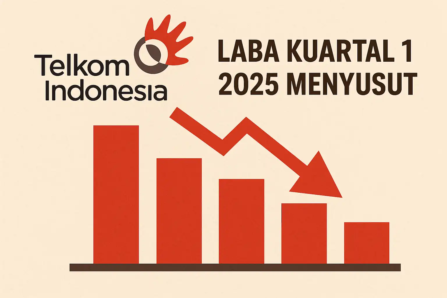 Ilustrasi PT Telkom Indonesia Tbk dengan laba kuartal 1 2025 yang menyusut.