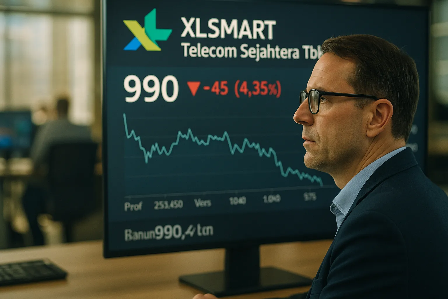 Ilustrasi saham XLSmart.