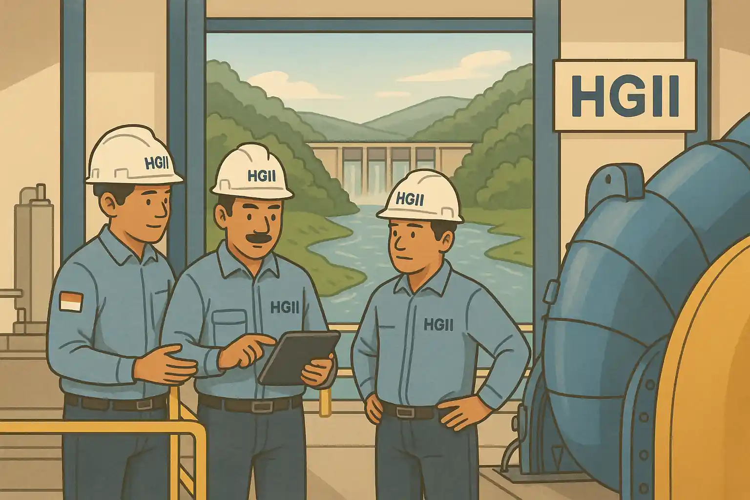 HGII akan membahas wacana dividen dalam RUPS tahunan pada Juni 2025. Di saat bersamaan, perusahaan juga menggandeng Shikoku Electric Power dari Jepang untuk proyek EBT. Gambar dibuat oleh AI untuk KabarBursa.com.