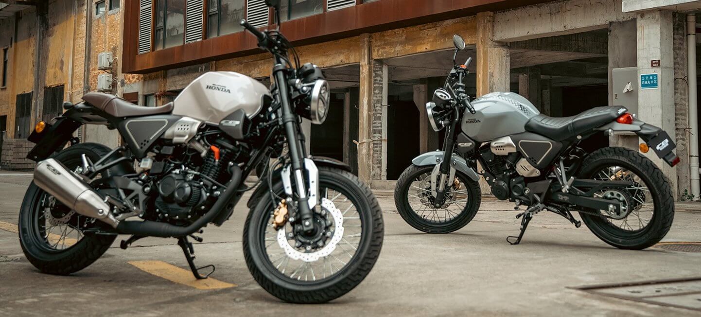  Meluncur motor baru Honda jenis Sport Retro dengan konsep Cafe Racer. Bisa jadi rival Yamaha XSR155 dan Kawasaki W175. Foto: Wuyang Honda.