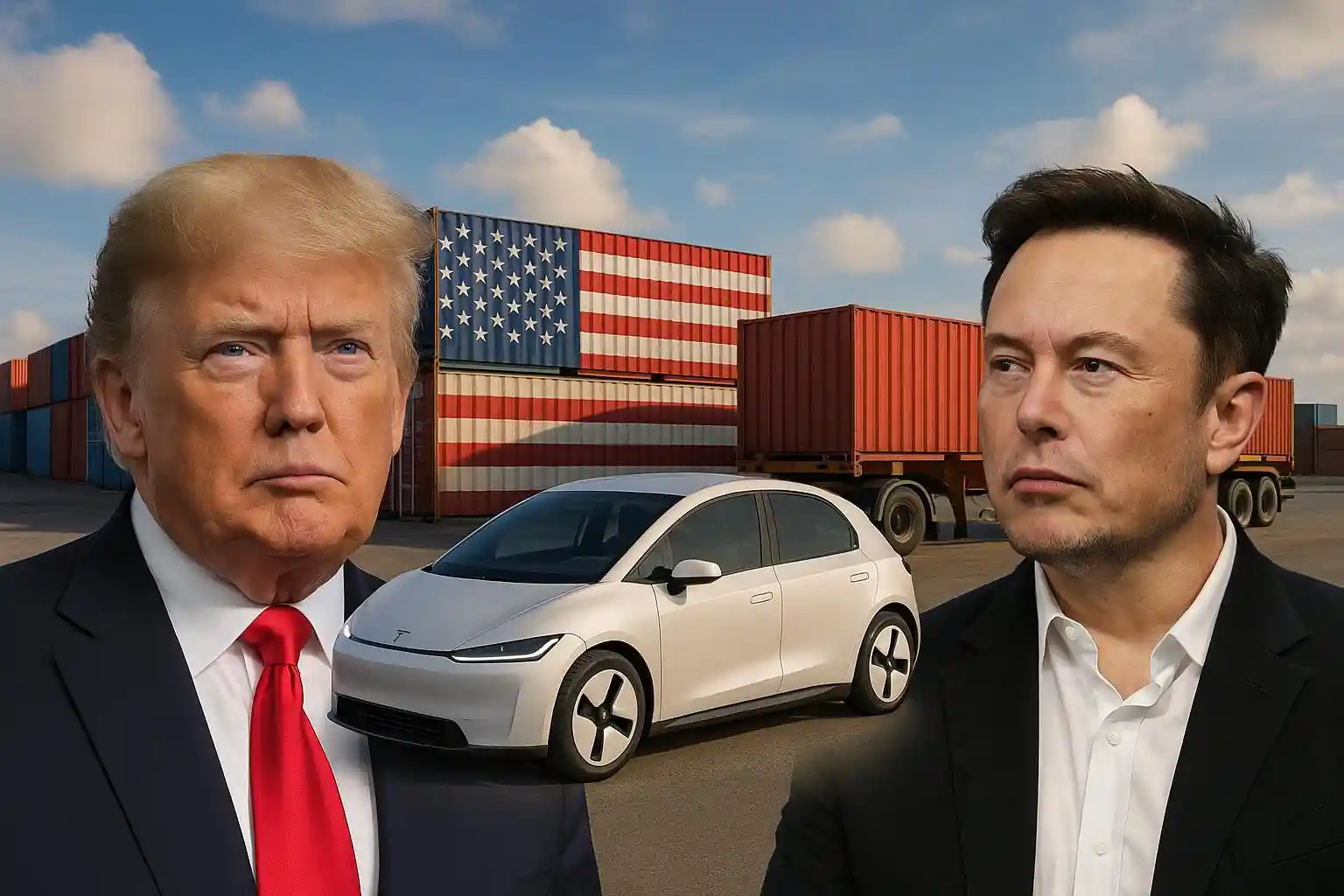 Usai tarif AS ditangguhkan, Tesla mulai mendatangkan komponen untuk kebut proyek barunya. Foto dibuat oleh AI untuk KabarBursa.com