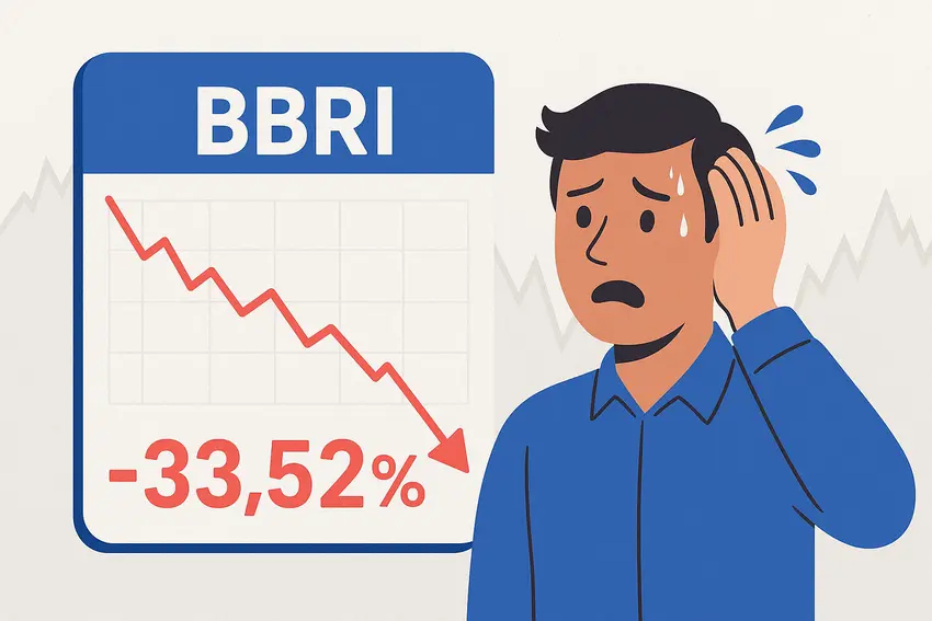 Ilustrasi panik harga saham BBRI turun terus.