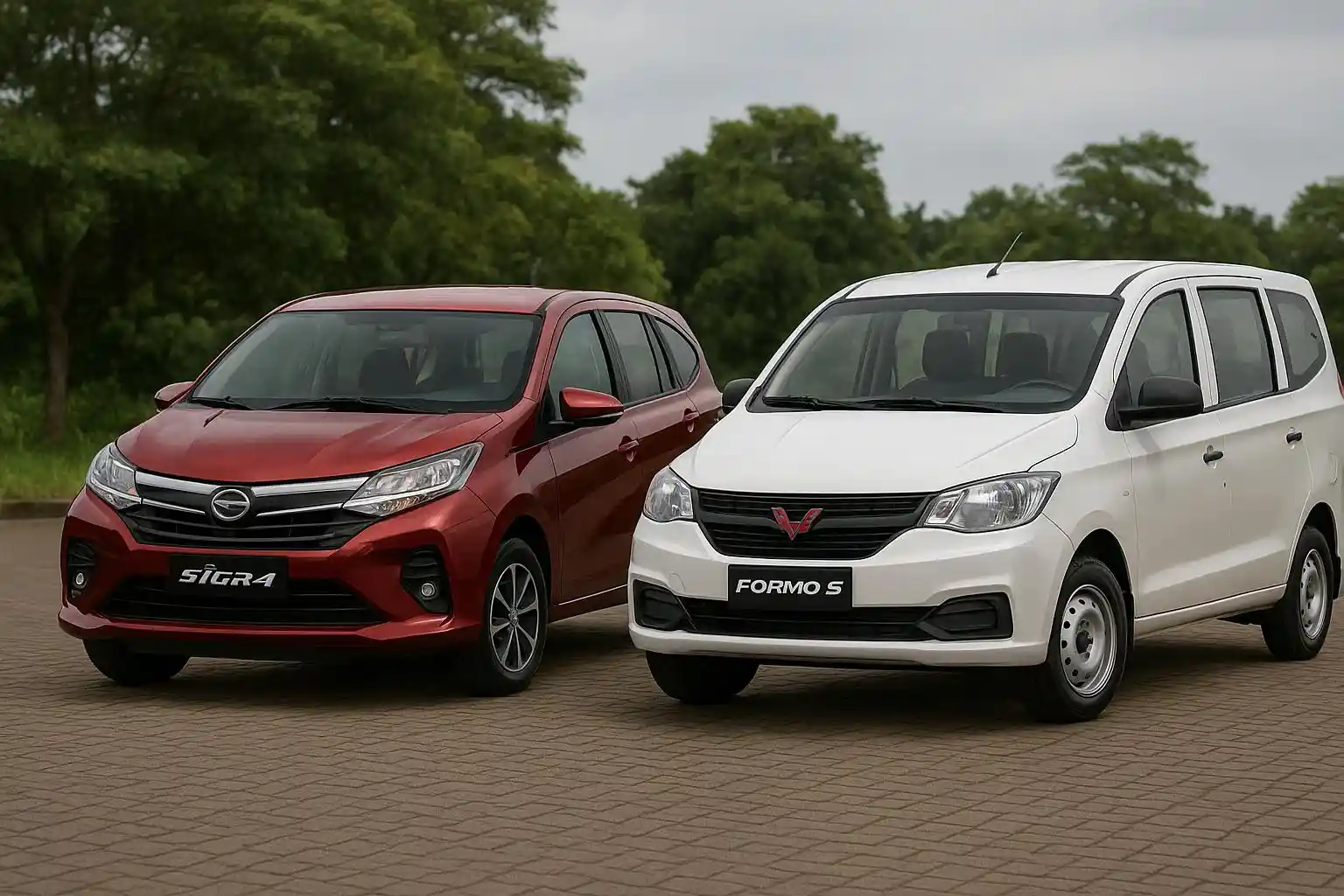 Ilustrasi perbandingan Wuling Formo dan Daihatsu Sigra. Foto dibuat oleh AI untuk KabarBursa.com 