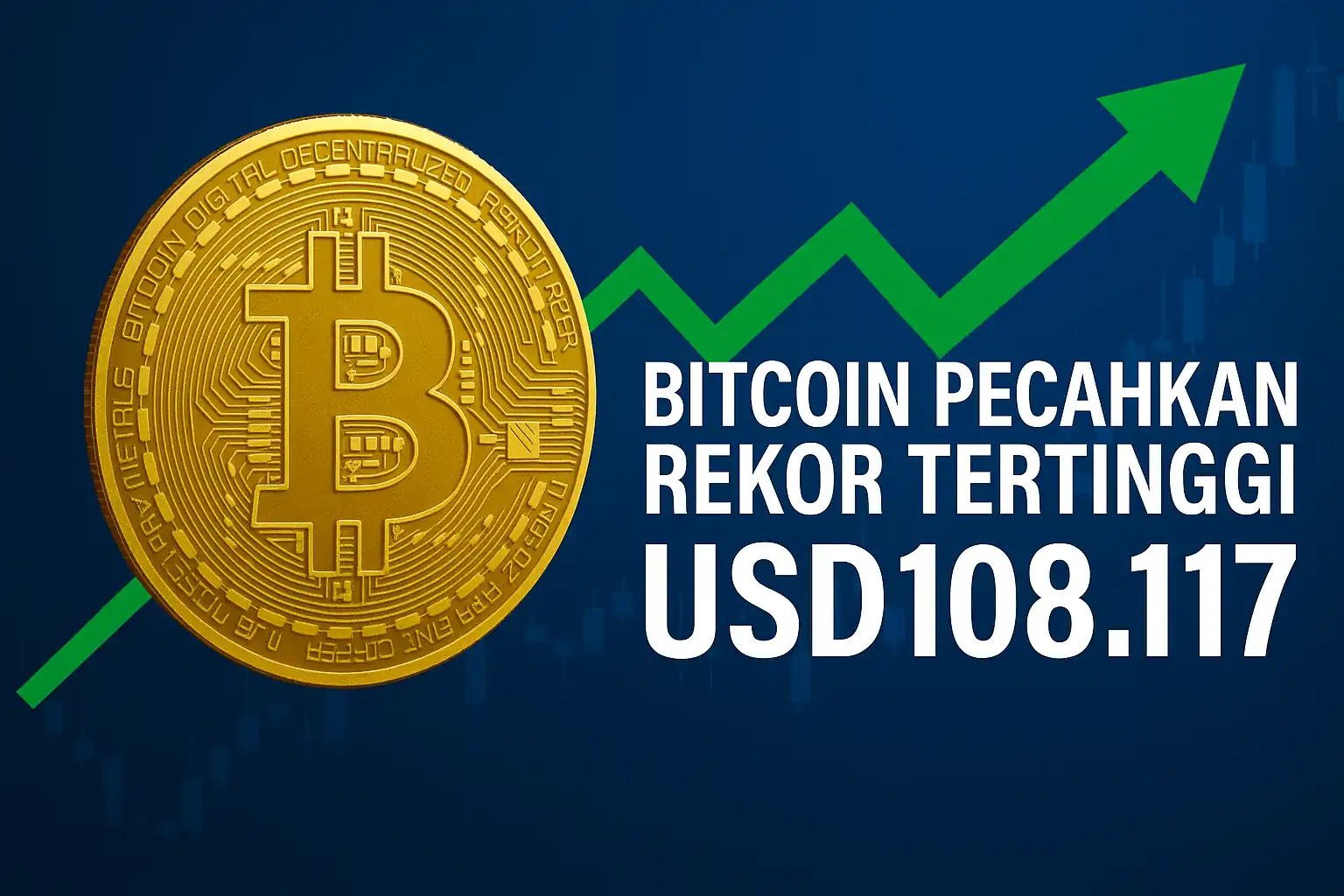 Ilustrasi kenaikan harga Bitcoin.