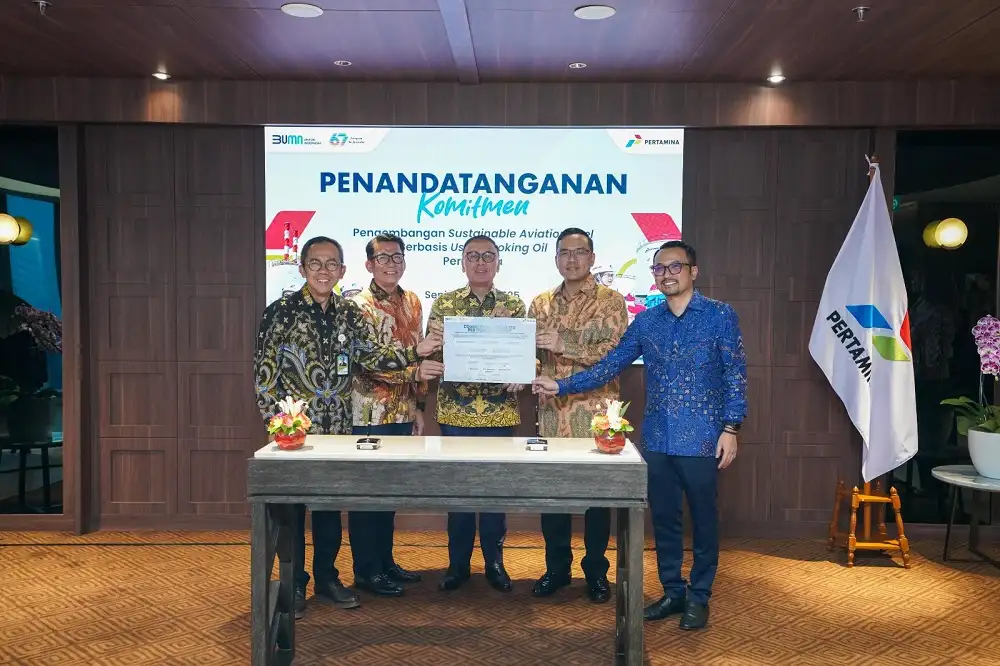 Pertamina berkomitmen untuk mengembangkan proyek Used Cooking Oil to Sustainable Aviation Fuel (USAF)