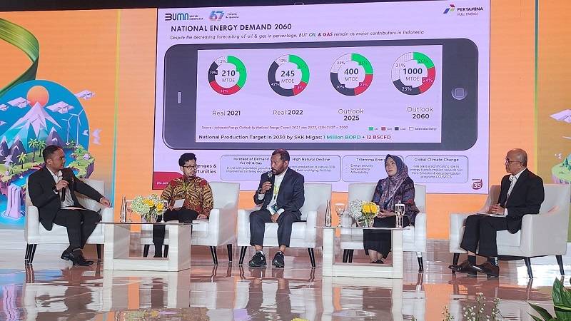 PHE menyampaikan paparan di talkshow mengenai Transformasi Industri Migas: Efisiensi dan Eksplorasi Baru di Jakarta, Senin, 26 Mei 2025.  (Foto: Doc PHE)