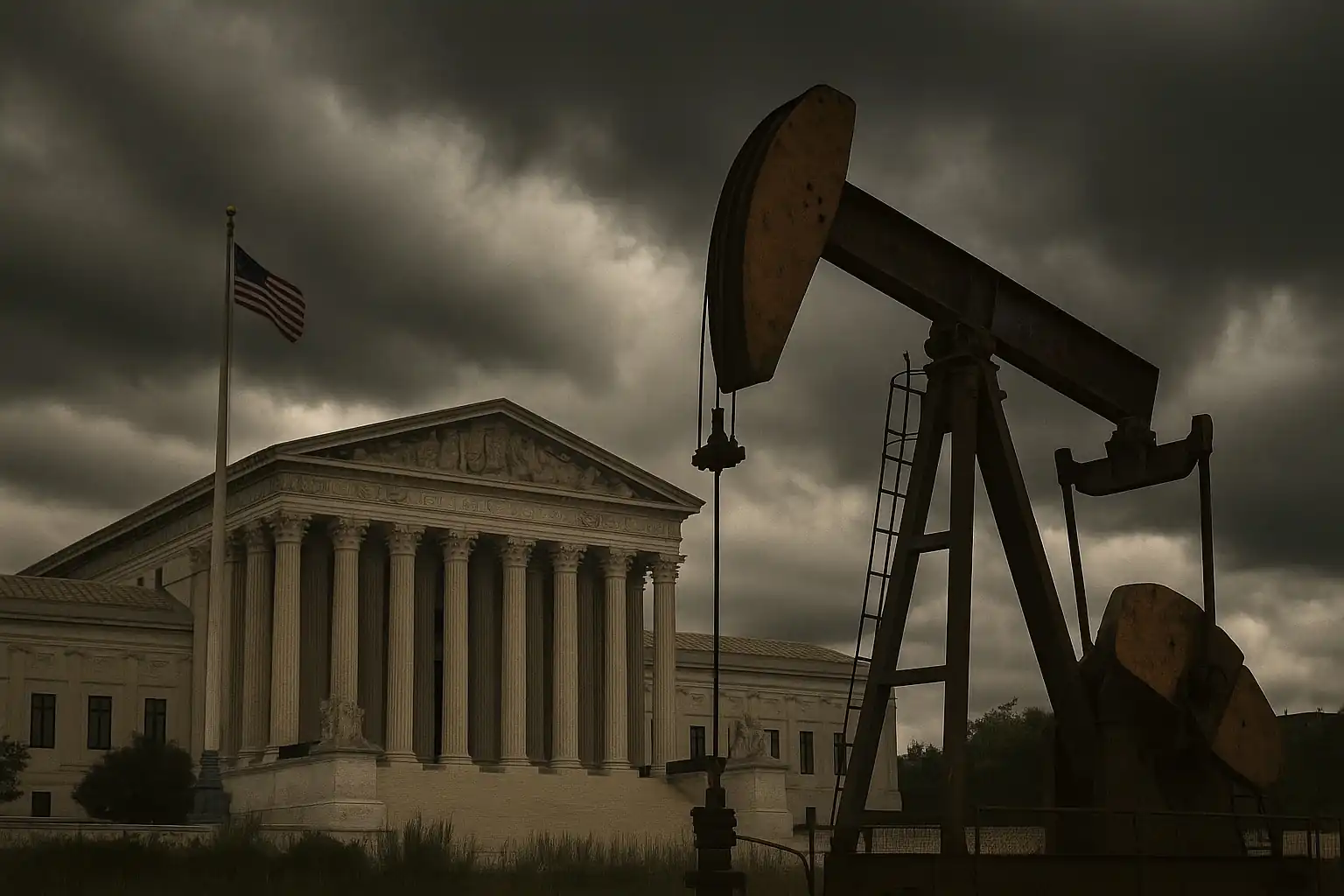 Minyak dunia melemah setelah pengadilan AS batalkan sebagian tarif Trump. Sentimen OPEC+, sanksi Rusia, dan gangguan pasokan turut tekan harga. Gambar dibuat oleh AI untuk KabarBursa.com.