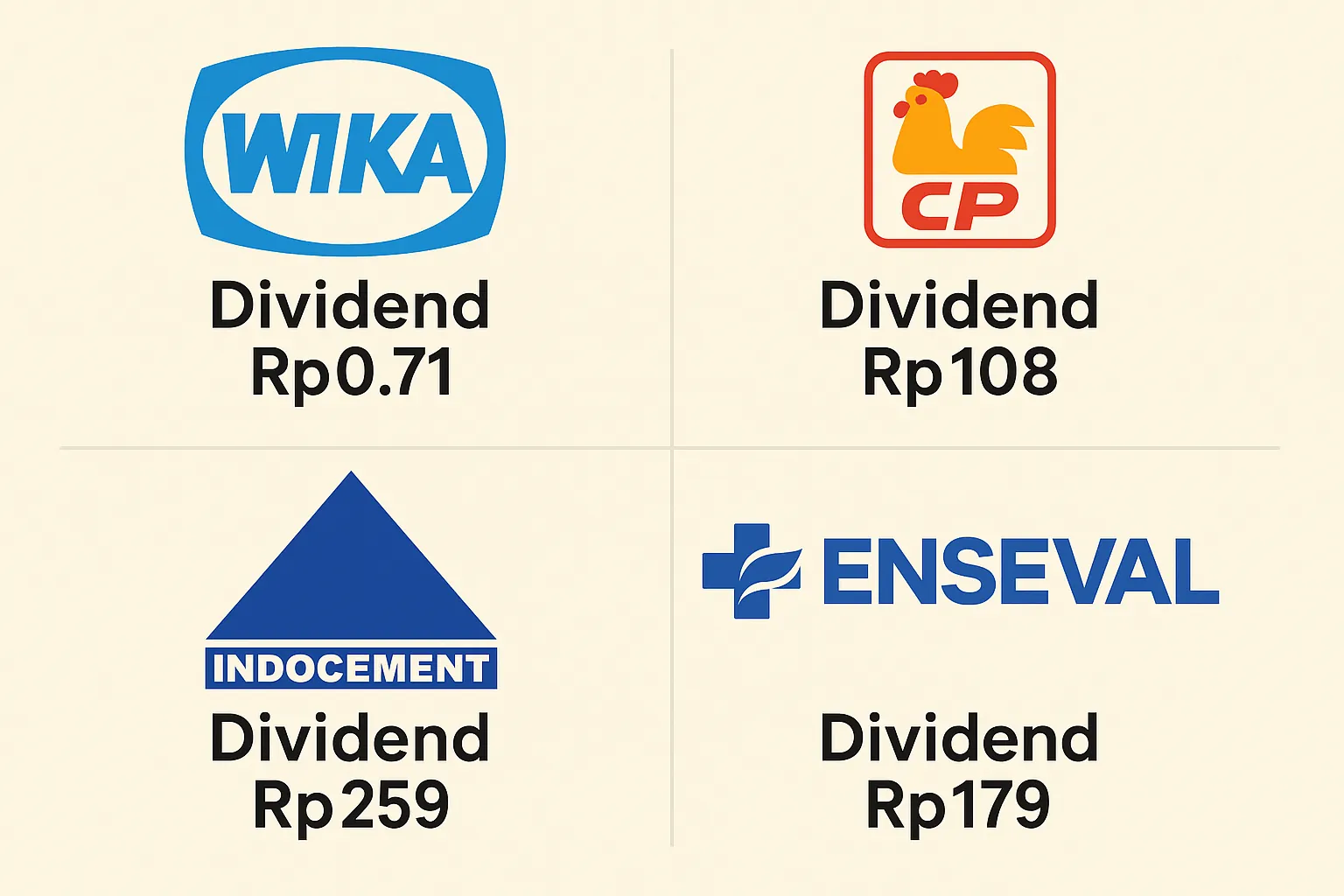 Logo EPMT, CPIN, WEGE, dan INTP.