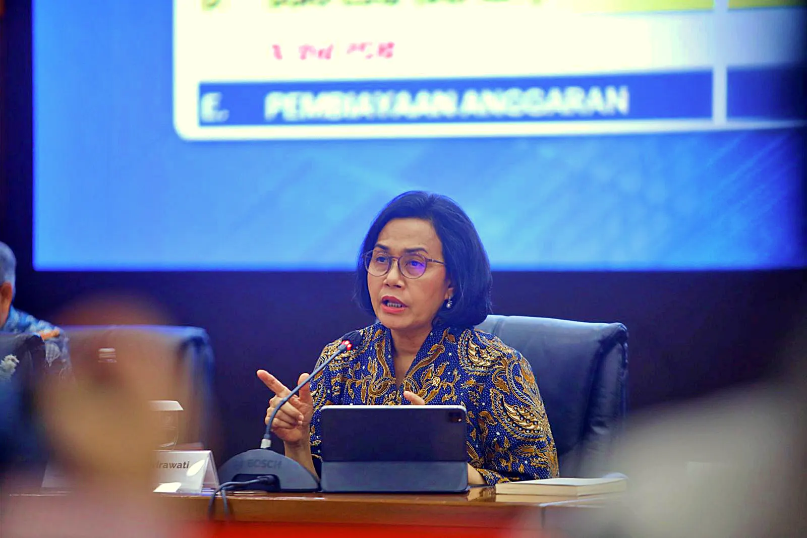 Menteri Keuangan Sri Mulyani saat berbicara dalam konferensi pers APBN KiTa di Kementerian Keuangan, Jumat, 23 Mei 2025. (Foto: KabarBursa/Abbas Sandji)