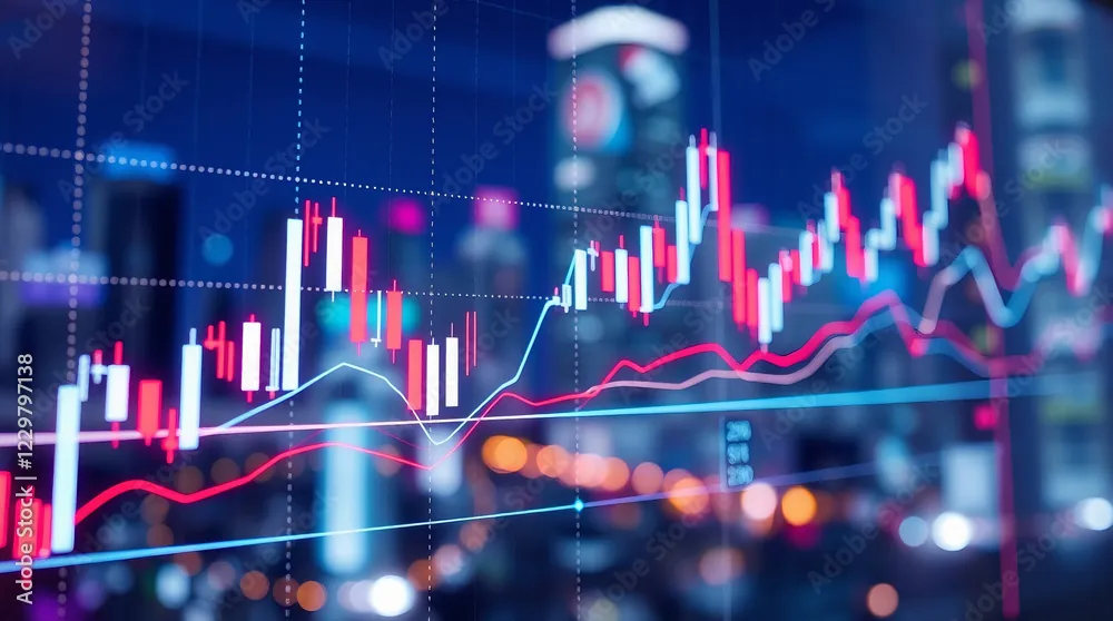 Ilustrasi grafik pasar saham futuristik. (Foto: Adope Stock)