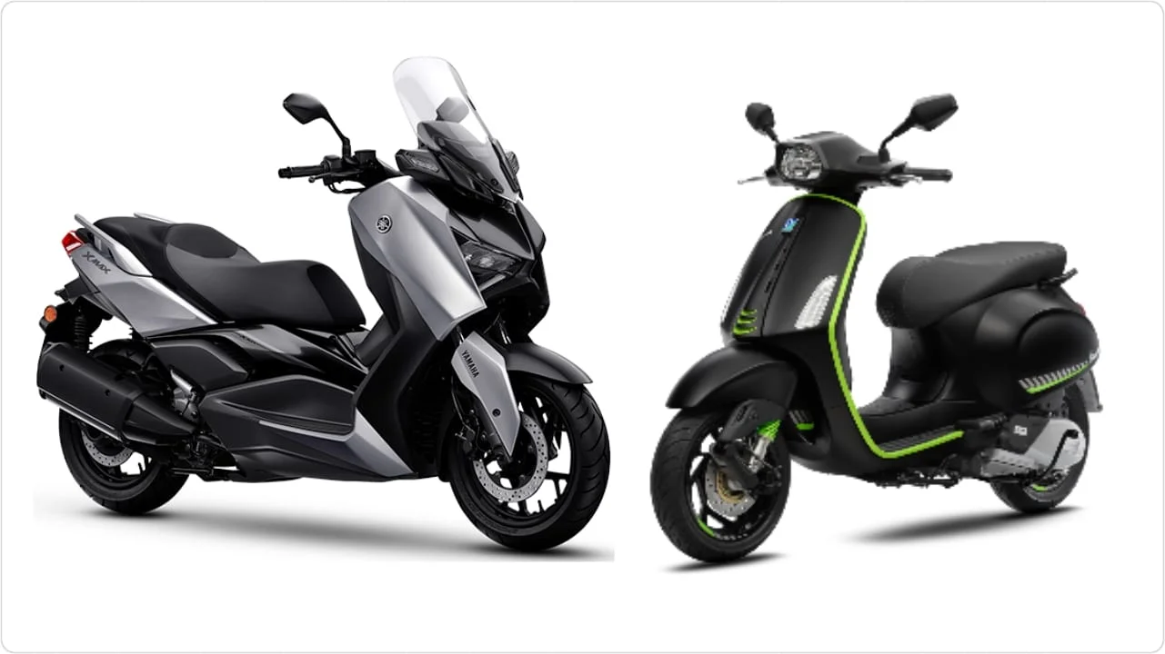 Duel Skutik Premium Rp60 jutaan, Vespa Sprint Tech vs Yamaha XMAX 250. Foto: kolase dok. Piaggio dan Yamaha.