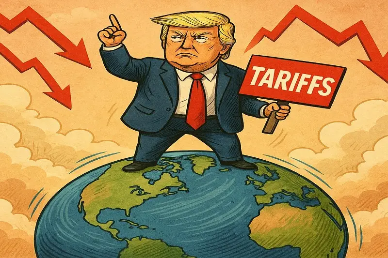 Ilustrasi dunia berada dalam ancaman kebijakan Trump. Foto dibuat oleh AI untuk KabarBursa.com. 