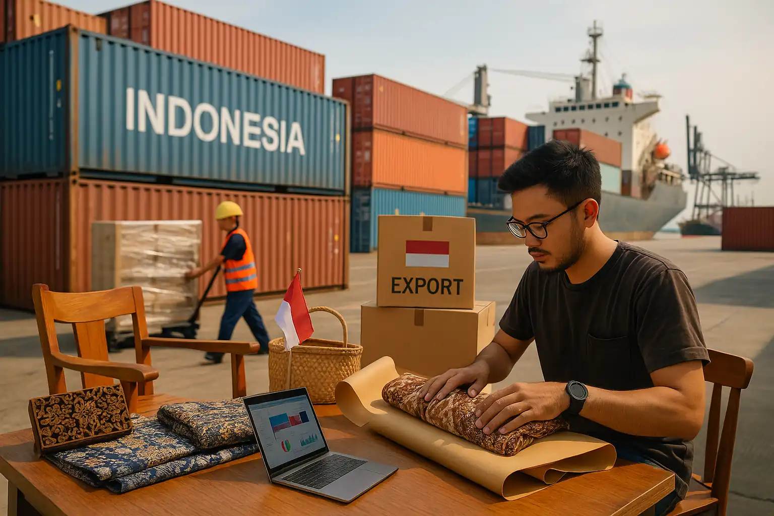 Daftar saham ekspor produk kreatif, mulai dari fesyen, kriya, hingga konten digital. Potensi cuan jangka panjang dari emiten BEI yang menembus pasar global. Ilustrasi gambar dibuat oleh AI untuk KabarBursa.com.