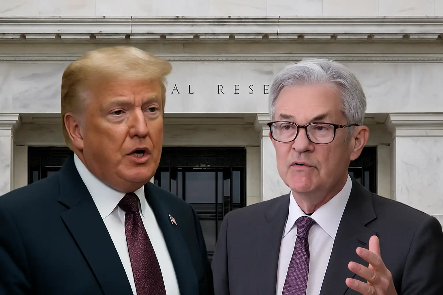 The Fed belum memangkas suku bunga karena masih menunggu efek tarif Trump. Inflasi belum aman, pasar tenaga kerja AS belum cukup lemah. Foto: Federal Reserve/AI.