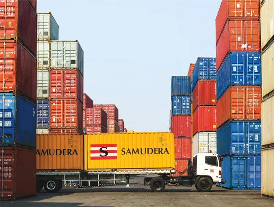 Kontainer milik PT Samudera Indonesia Tbk (SMDR). (Foto: Dokumentasi Perusahaan).