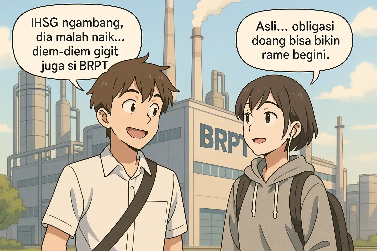 Obligasi murah, teknikal hijau, dan sentimen BREN membuat BRPT menanjak. Momentum kuat, tapi pasar butuh jeda. Gambar dibuat oleh AI dan dikurasi KabarBursa.com