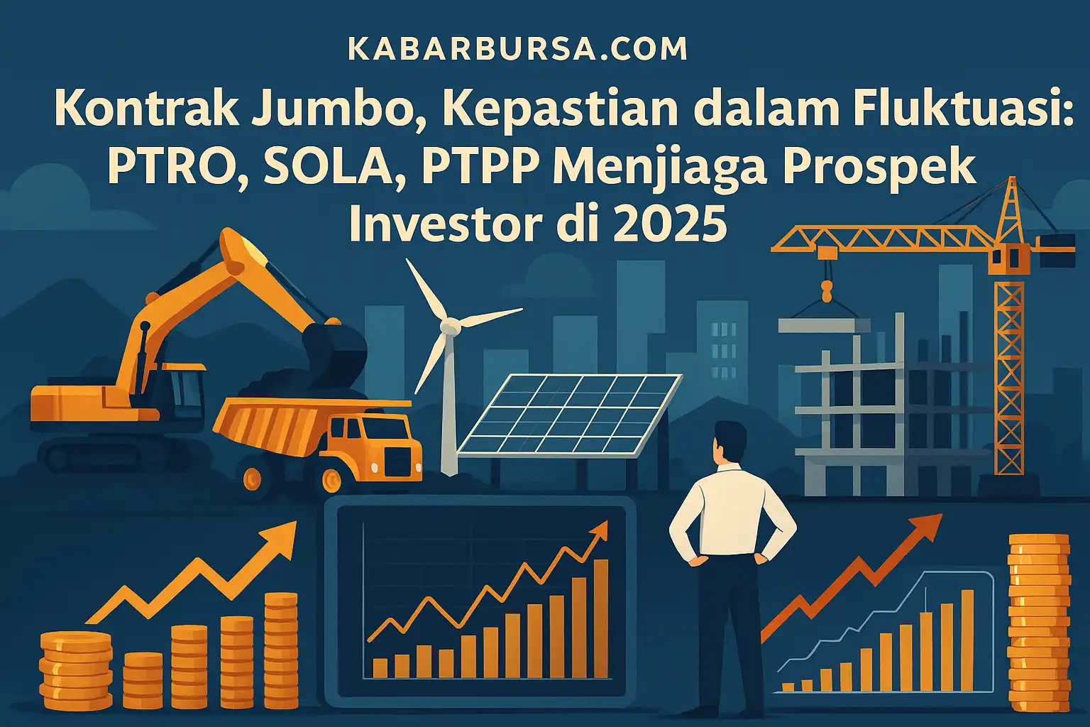 Ilustrasi emiten yang memiliki kontrak jumbo dan cocok untuk investasi jangka panjang. Gambar ini dibuat oleh AI untuk KabarBursa.com.