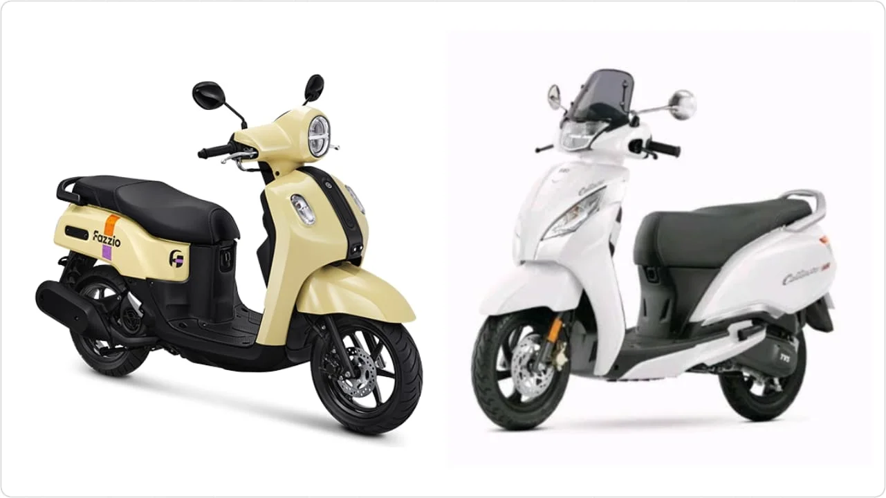 Yamaha Fazzio vs TVS Callisto 125, persaingan sengit skutik retro modern Rp20 jutaan. Foto: dok. TVS dan Yamaha.