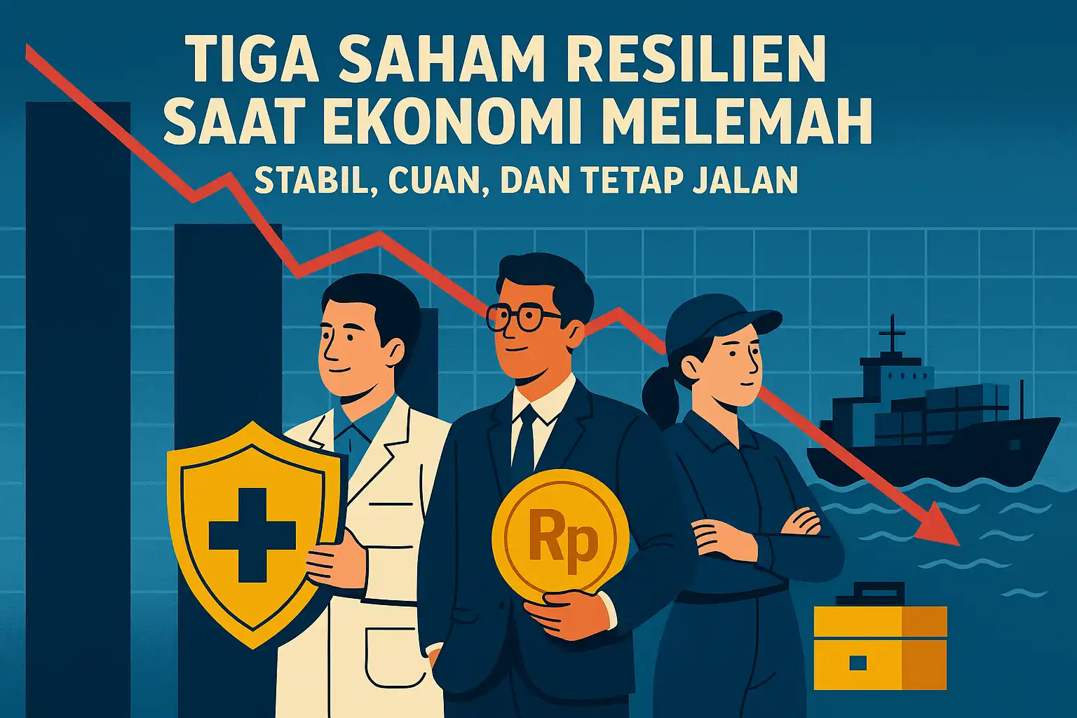 Emiten yang tetap kuat meski terjadi pelemahan ekonomi. Gambar dibuat oleh AI untuk KabarBursa.com.